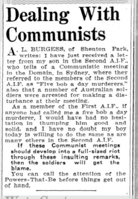 Newspaper article titled 'Dealing With Communists'