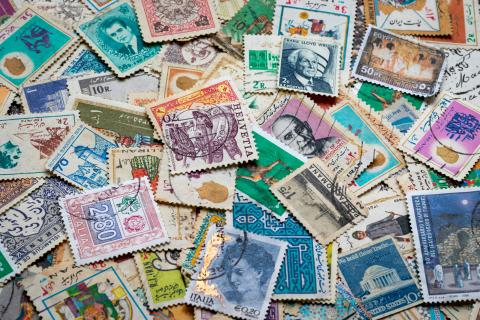 A pile of stamps